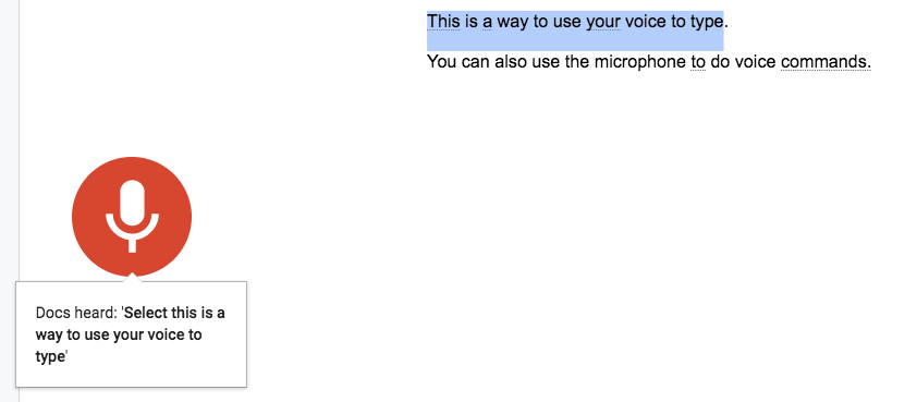 Say “Select This a way to use your voice to type”