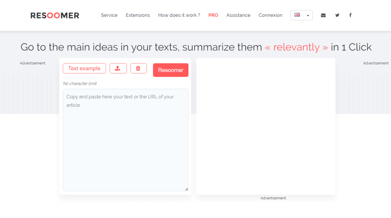 Resoomer for summarizing and analyzing argumentative texts