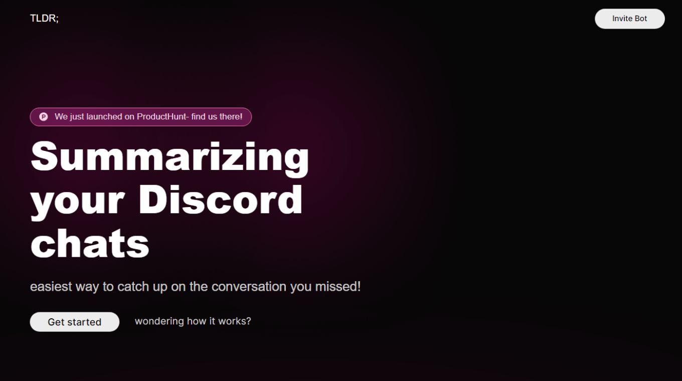TLDRBot for summarizing Discord chats
