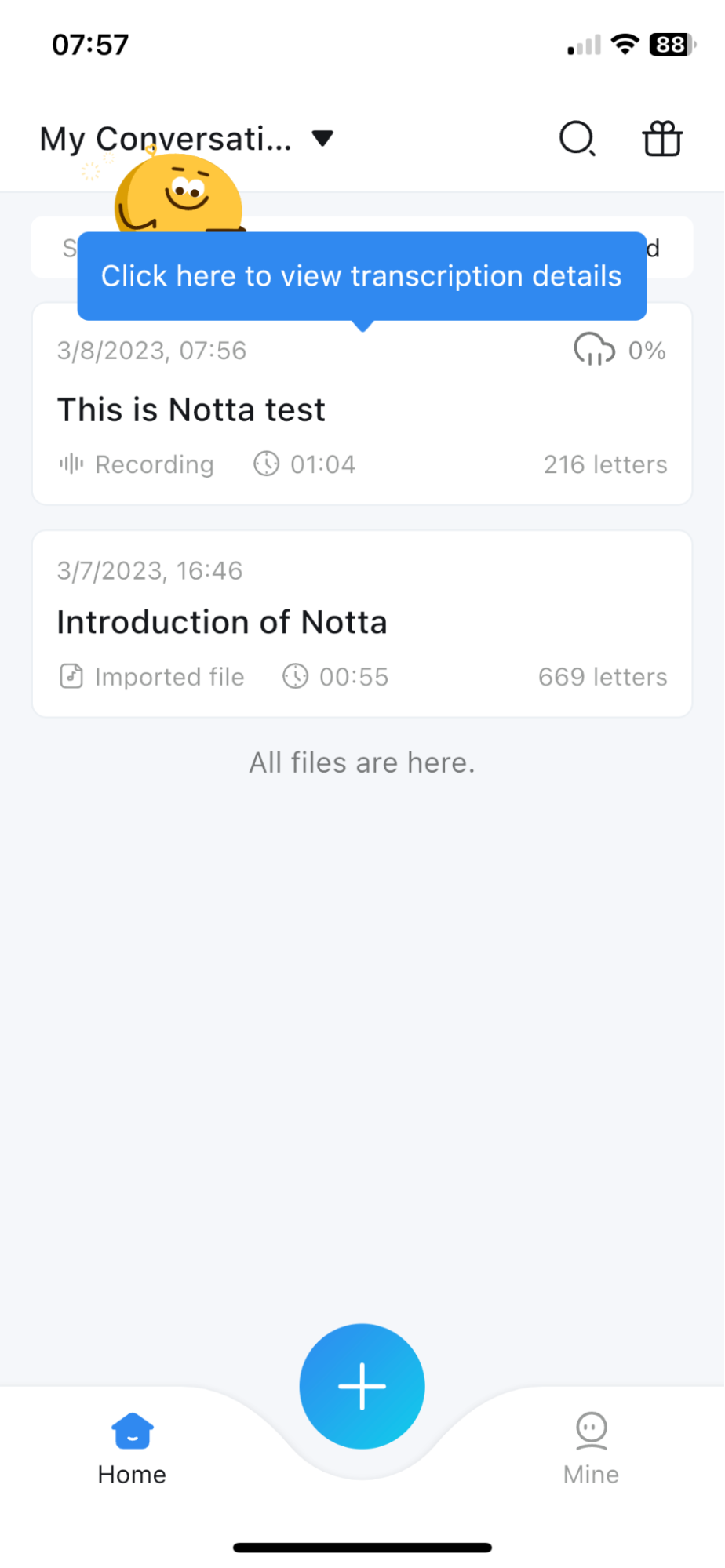 take audio notes on iphone view transcription