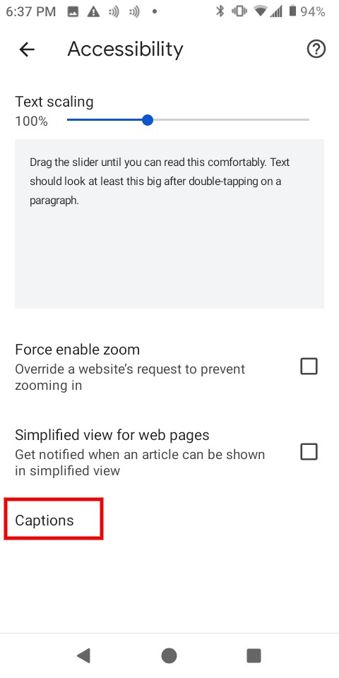 tap more on Chrome mobile tab captions