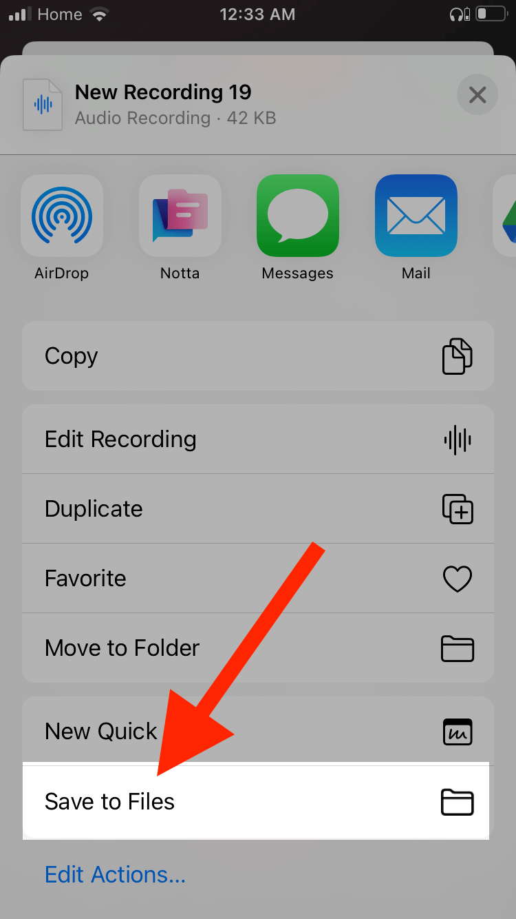 tap share and tap save to file