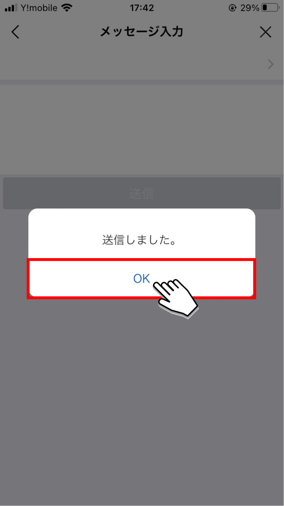 「OK」ボタンをタップ