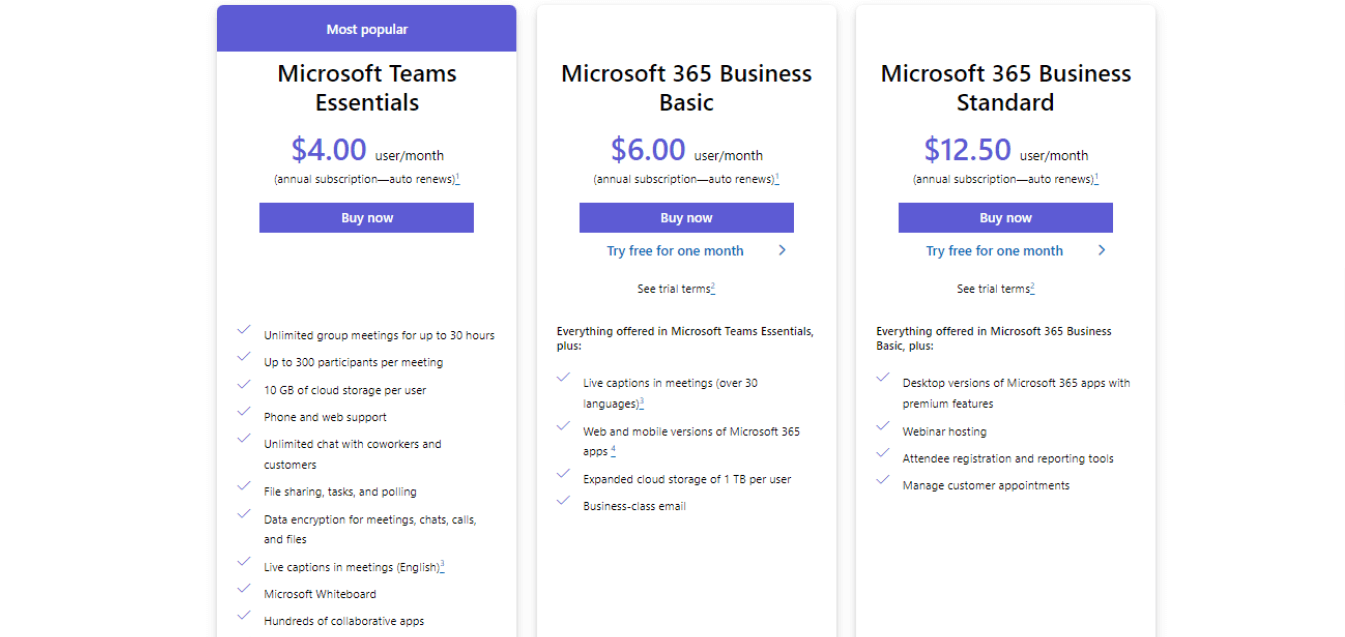 Teams Pricing