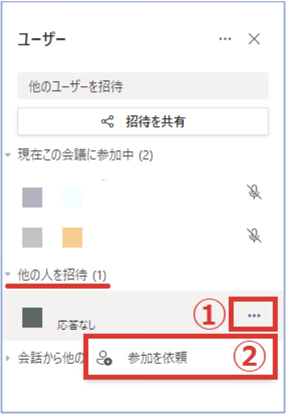 招集したユーザーに参加要請が入る