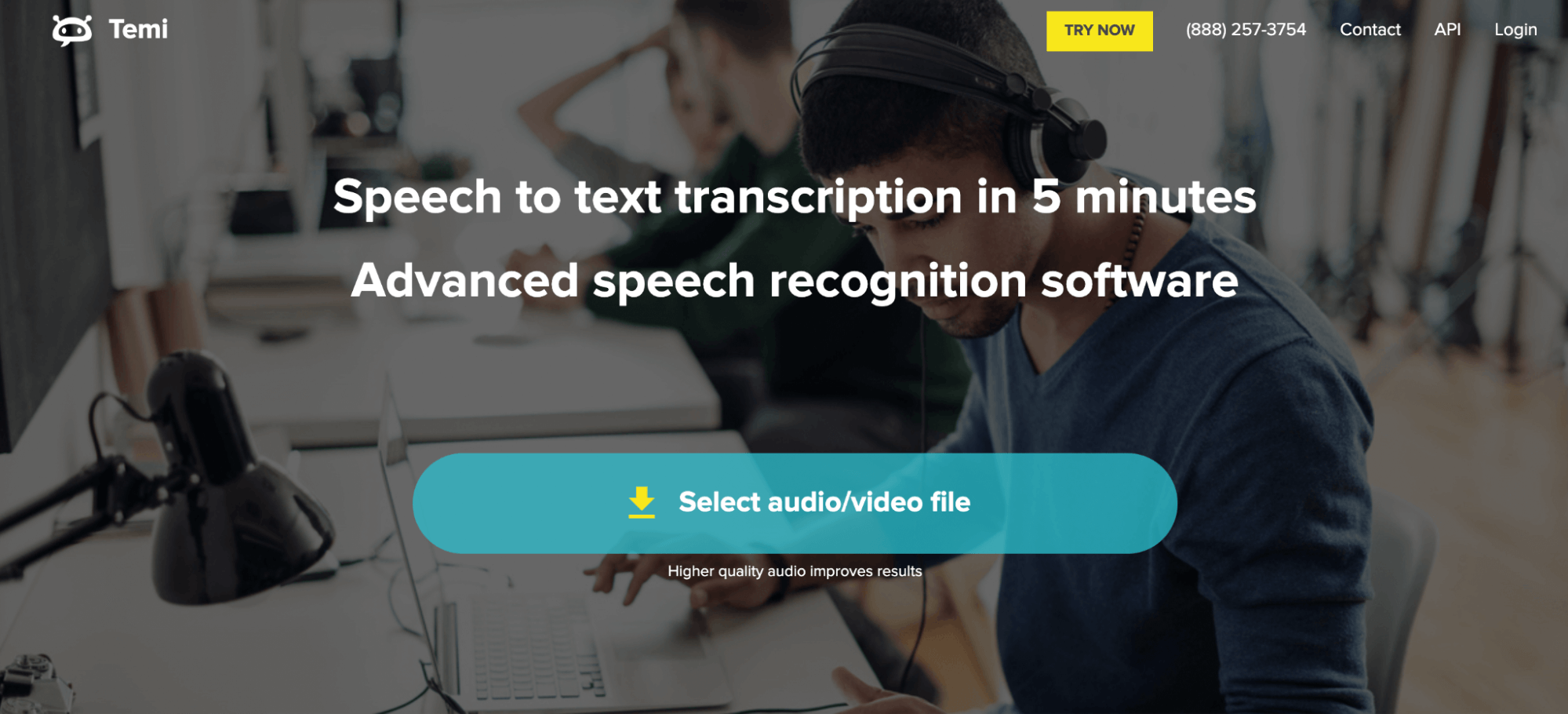 Temi best high quality transcription software solely for english
