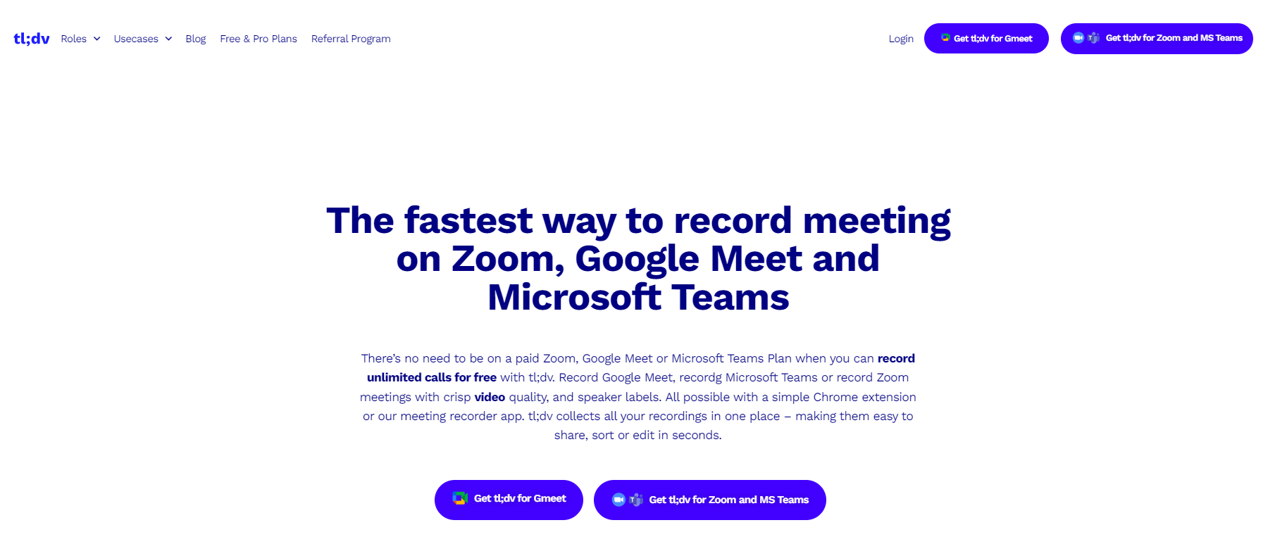 Transcribe Google Meet and Zoom lectures with tl;dv