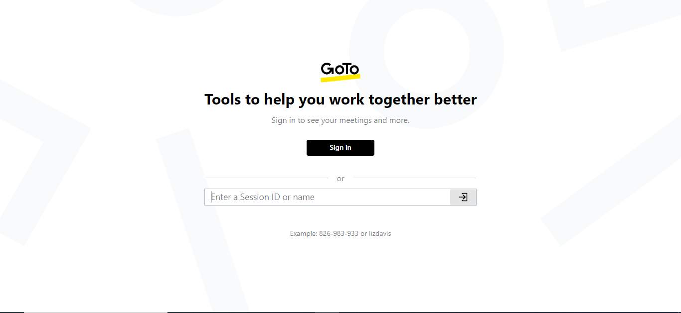 Log in to GoToMeeting