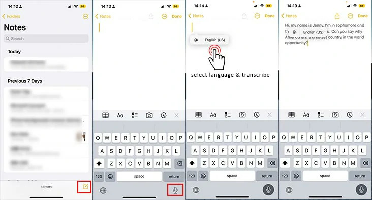Transcribir video a texto con la aplicación Notas del iPhone