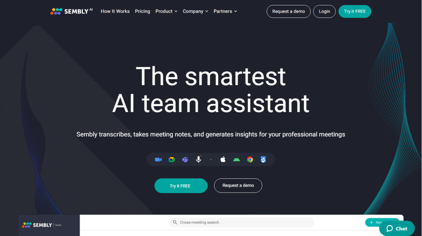 Sembly AI برای تولید یادداشت‌های هوشمند جلسه