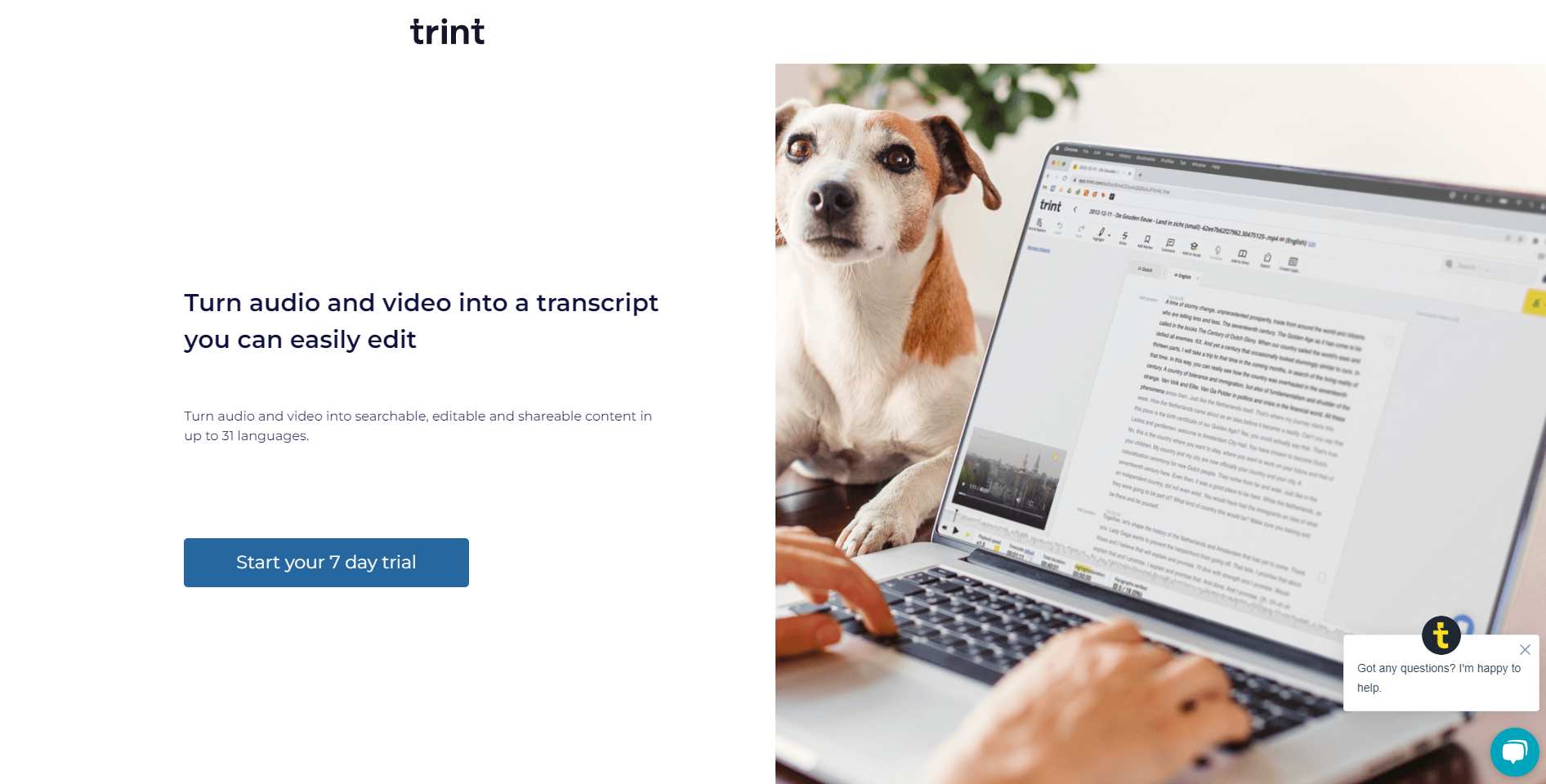 Trint best for editing and organizing meetings