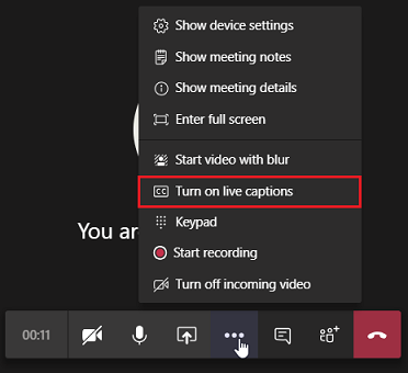 turn on live captions