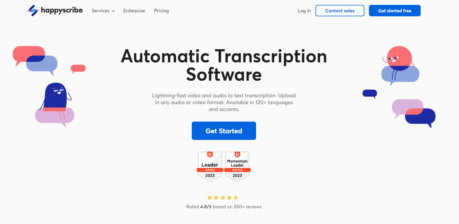 Upload audio and video to get AI transcription with Happy Scribe