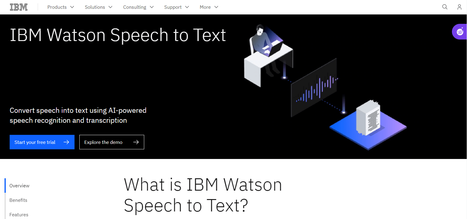 Use IBM’s AI-powered speech recognition tool for dictation
