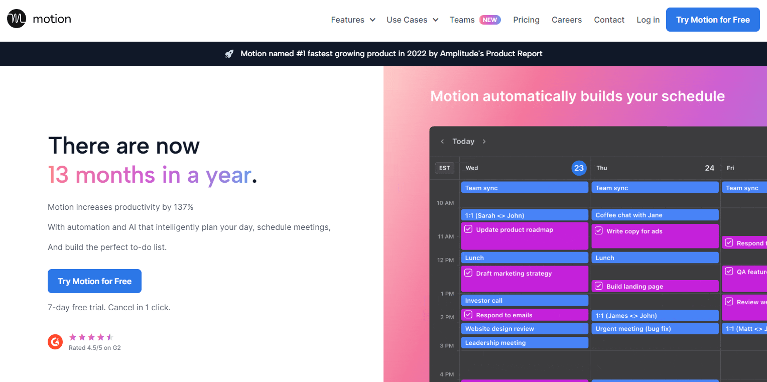 Use Motion AI to generate tasks and events in your calendar