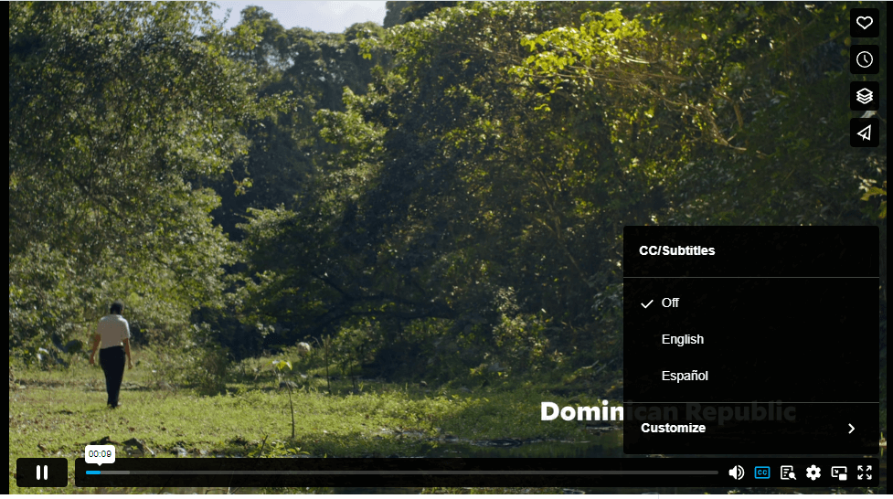 Vimeo video with English and Spanish subtitles