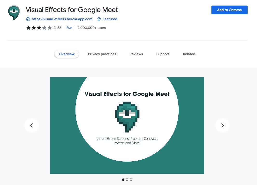 Visual Effects for Google Meet