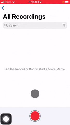 Tap ‘Record’ to start recording