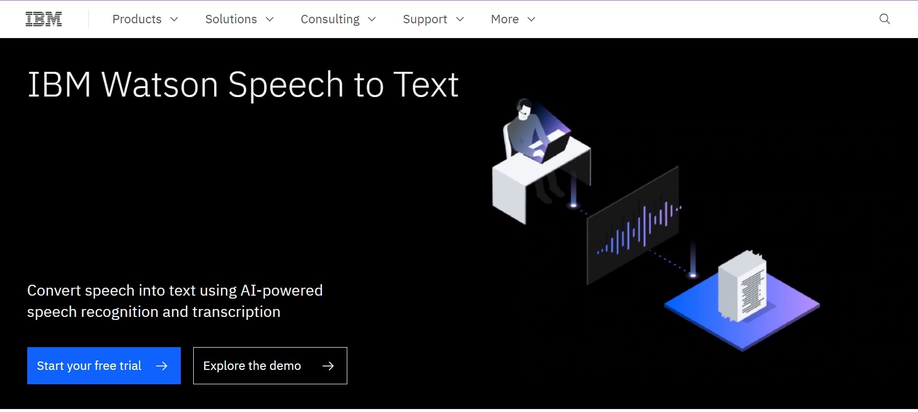 voice recognition software ibm watson speech to text