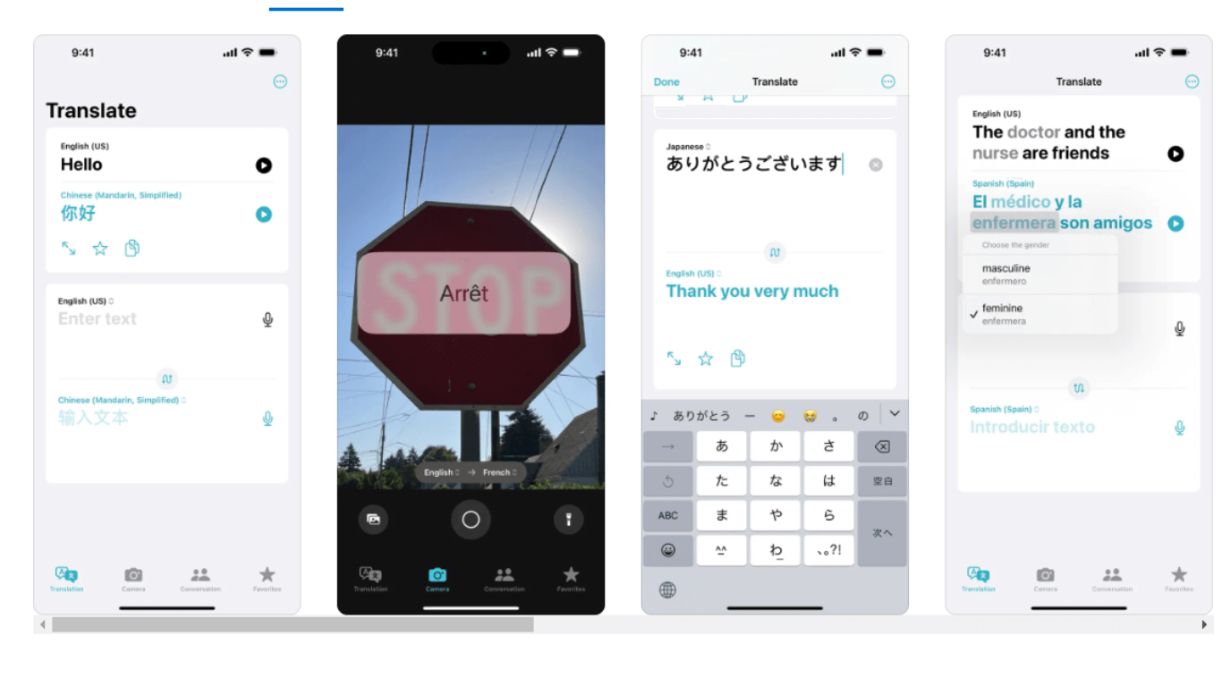 Translate app for iOS devices