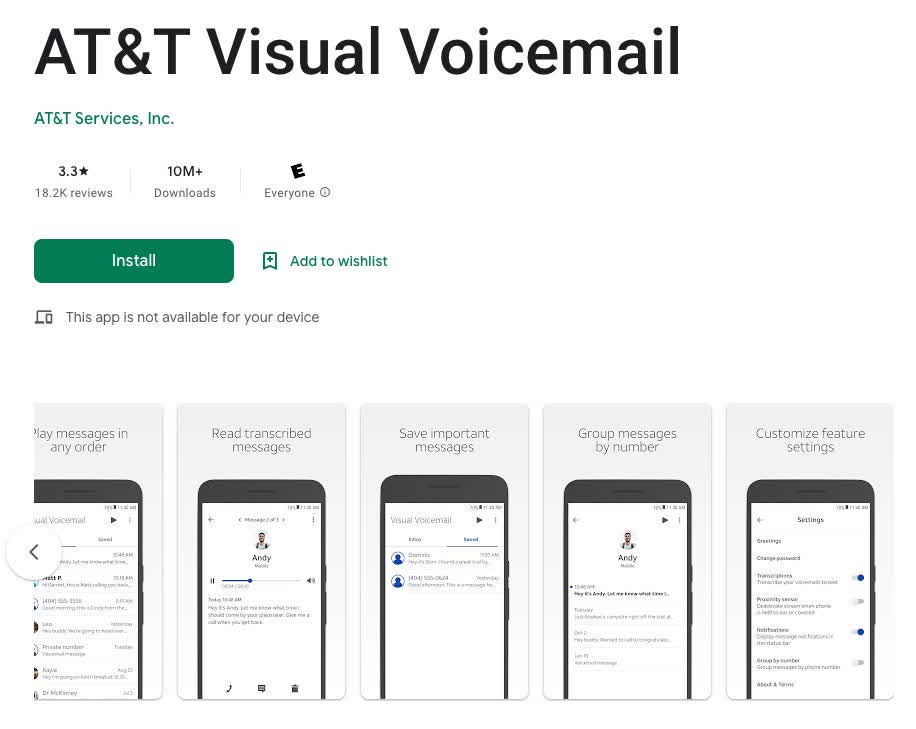 AT&T Visual Voicemail