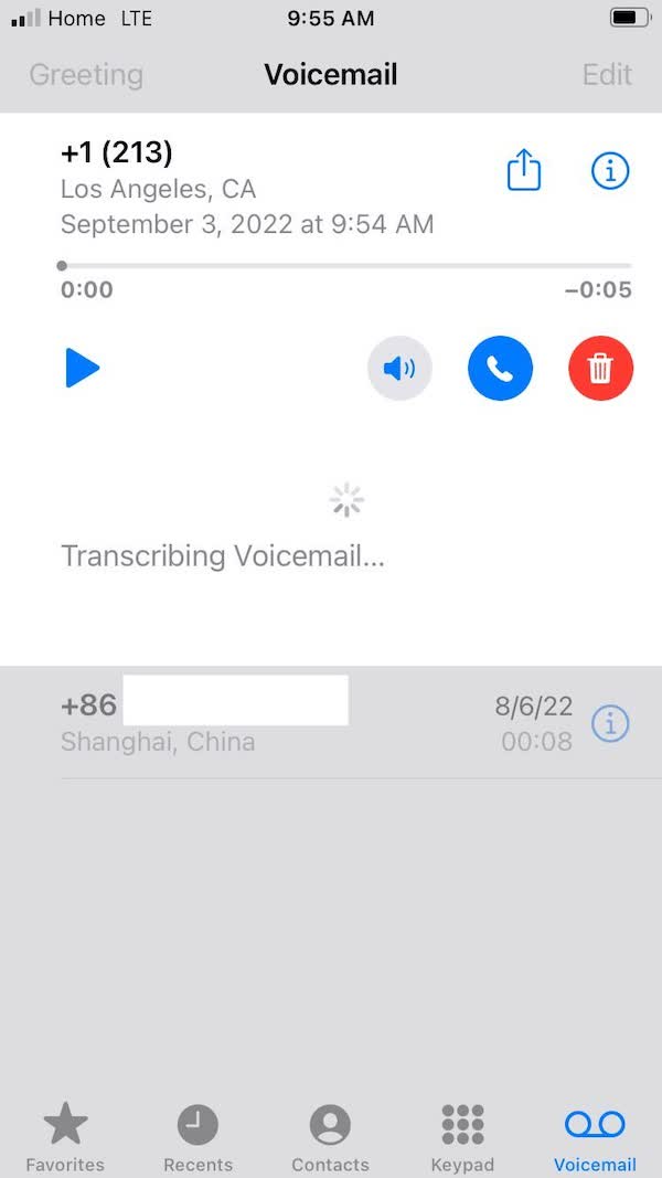 Click on the voicemail
