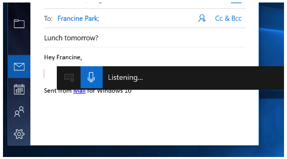 Windows voice typing speech to text tool built into Windows10