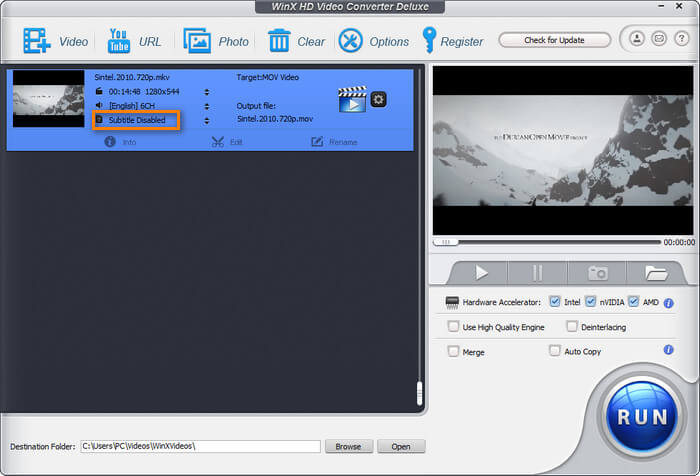 remove mp4 subtitles using winx