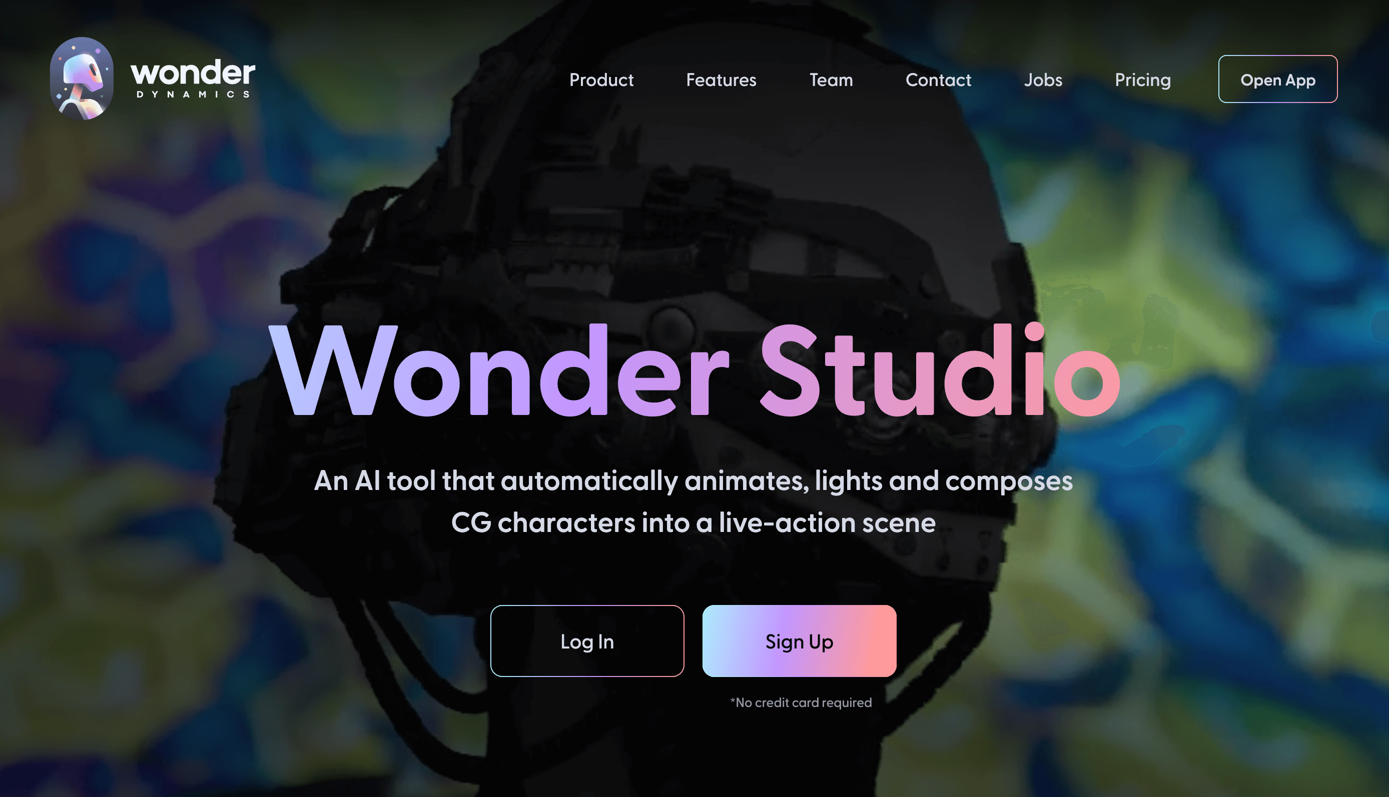 Wonder Studio homepage