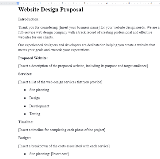 website design proposal