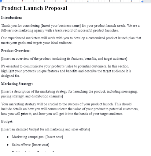 product launch proposal