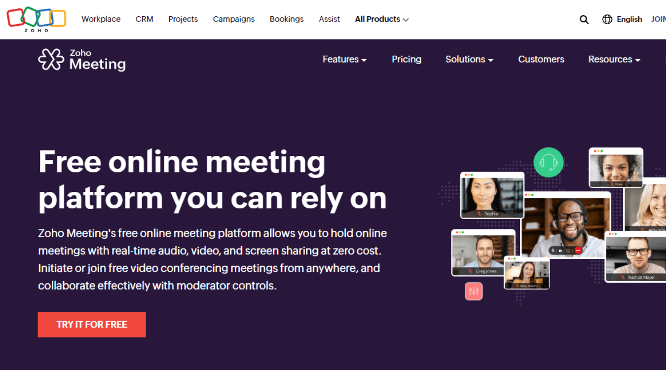 Zoho meeting online meeting platform