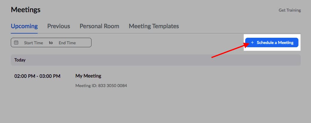 Schedule your meeting in the Zoom client