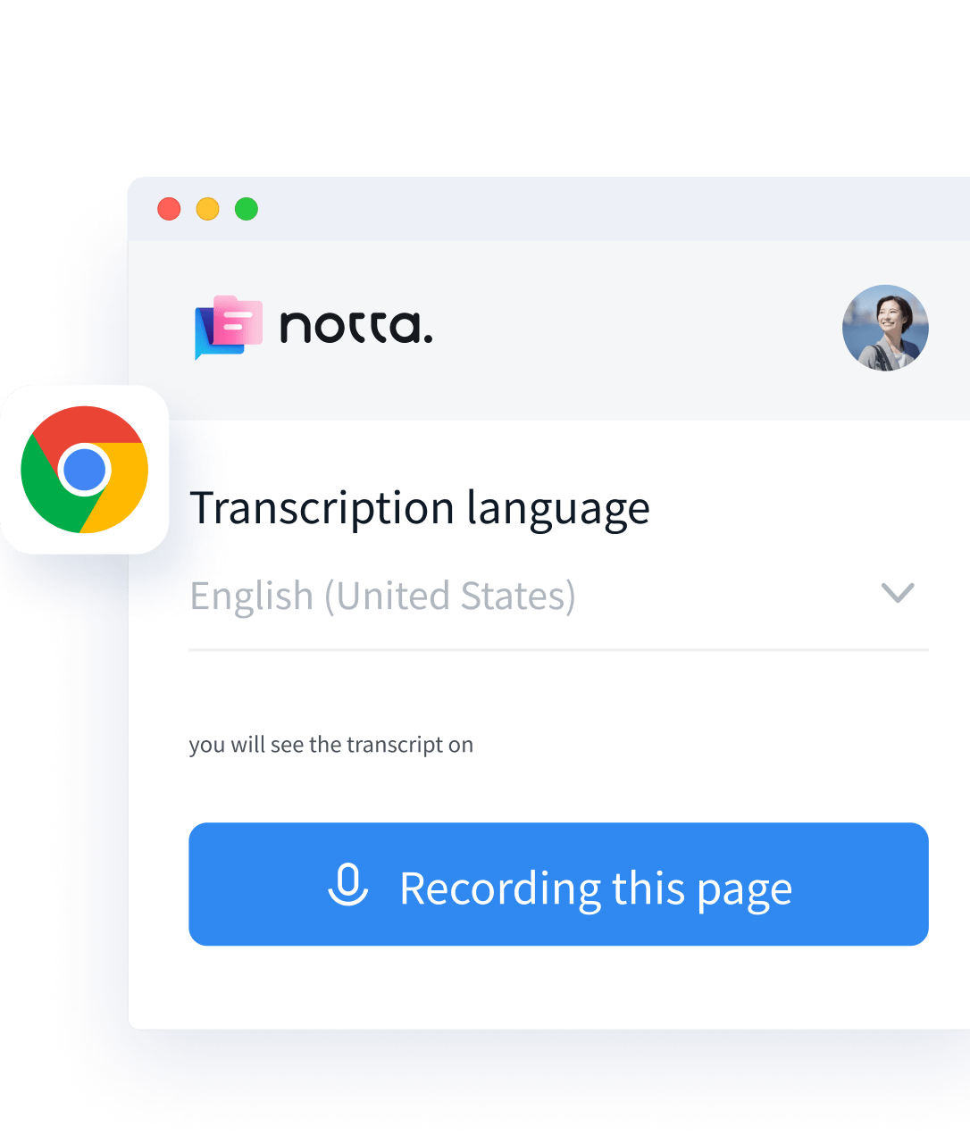 Capture webpage audio transcribe notta chrome extension